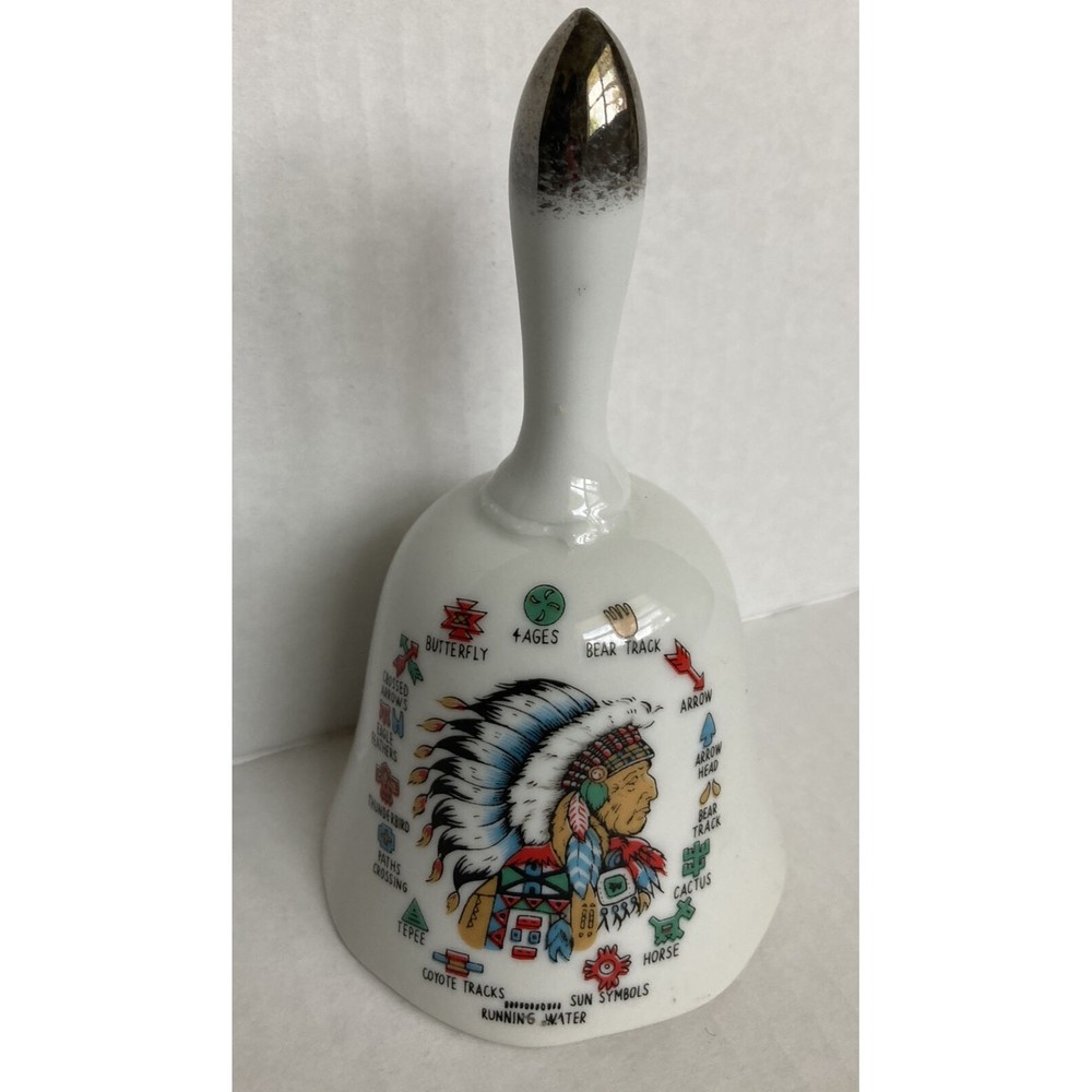 Vintage Running Waters Native American Porcelain Bell